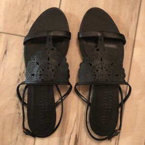 Burberry Black Leather Sandals